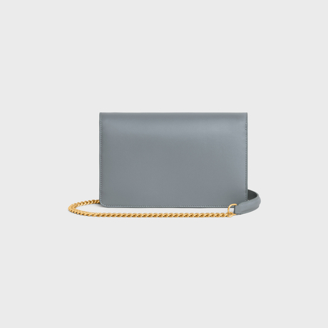 WALLET ON CHAIN MARGO IN SHINY CALFSKIN BLUE GREY - Image 3